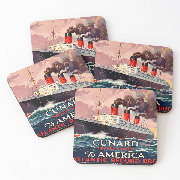 Item preview, Vintage Cunard Queen Mary Travel Poster designed and sold by ArtworkNorth.