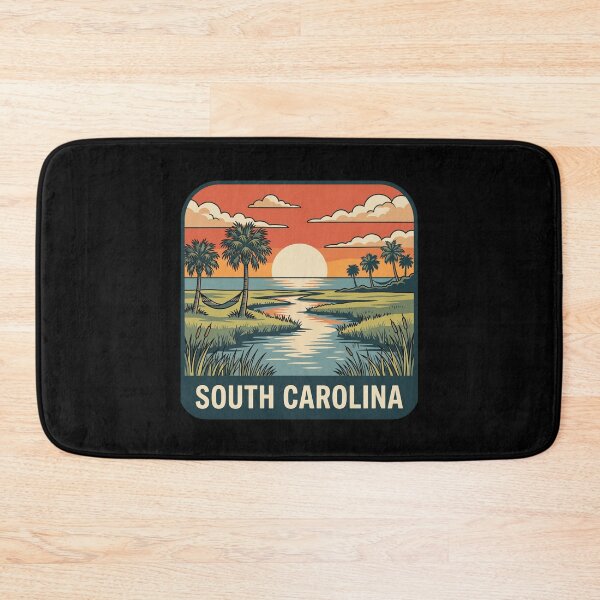 Item preview, Retro South Carolina Palmetto Coast Marsh Landscape Art designed and sold by Paper Drip.