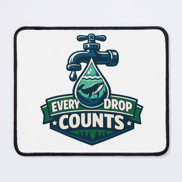 Item preview, Every Drop Counts Water Conservation Whale Earth Day designed and sold by Nuvoro Eco Awareness.