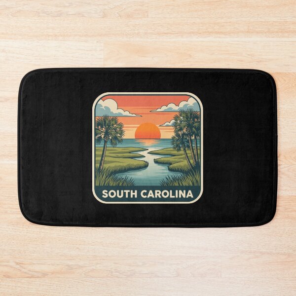 Item preview, Retro South Carolina Palmetto Coast Marsh Landscape Art designed and sold by Paper Drip.
