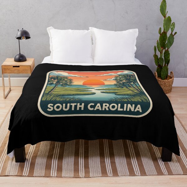 Item preview, Retro South Carolina Palmetto Coast Marsh Landscape Art designed and sold by Paper Drip.