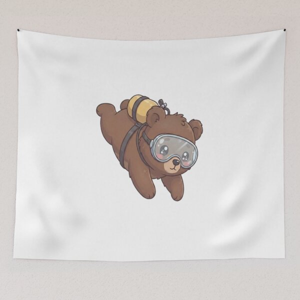 Item preview, Cute Bear Scuba Diving Underwater designed and sold by Ella_Sketch.