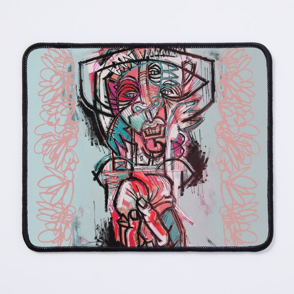 Item preview, Handmade Neo-Expressionist Portrait with Hand - Crimson Reflection designed and sold by supernikol.