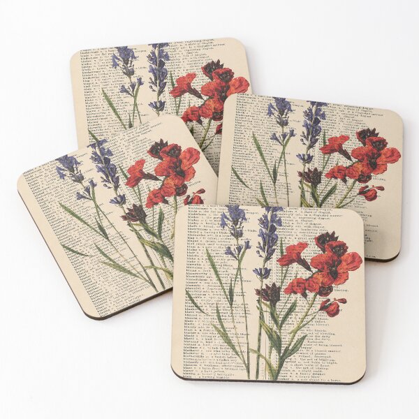 Item preview, Botanical Dictionary Art | Vintage Pressed Flowers on Dictionary Page | Cottagecore Aesthetic Illustration | Floral Print designed and sold by DESIGN DIMENSION .