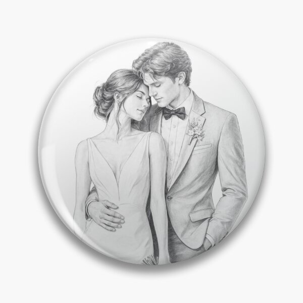 Item preview, Elegant Wedding Couple Realistic Pencil Sketch Art designed and sold by jo-e-basta.