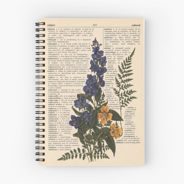 Item preview, Fern and Floral Dictionary Art | Vintage Botanical Illustration on Dictionary Page | Cottagecore Nature Print designed and sold by DESIGN DIMENSION .