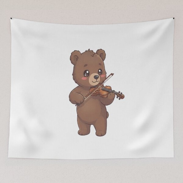 Item preview, Cute Bear Playing Violin Instrument designed and sold by Ella_Sketch.