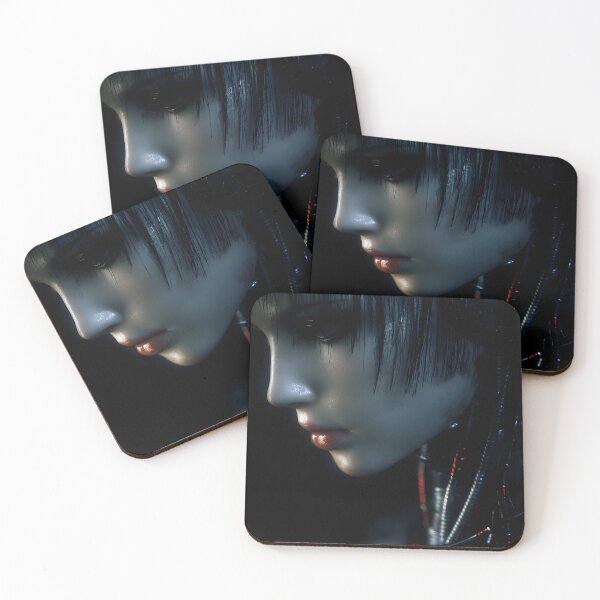 Item preview, Shadowed Female Android Profile Dark Sci Fi Portrait designed and sold by cyberartmaker.