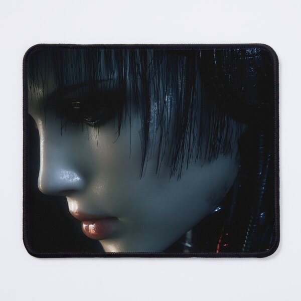Item preview, Shadowed Female Android Profile Dark Sci Fi Portrait designed and sold by cyberartmaker.
