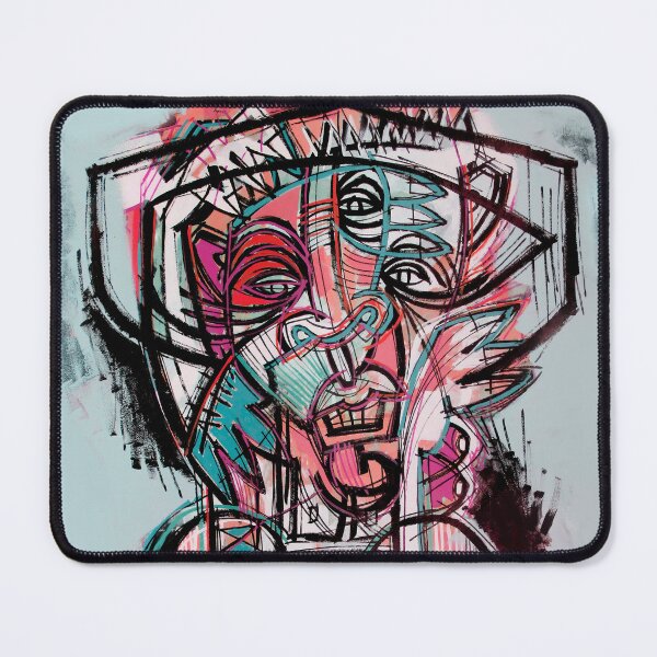 Item preview, Handmade Neo-Expressionist Portrait with Hand - Crimson Reflection designed and sold by supernikol.
