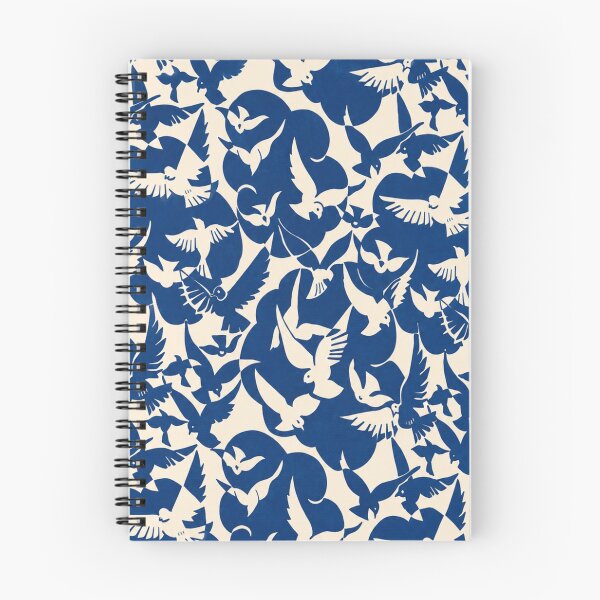 Item preview, Blue and White Birds Pattern | Flying Doves Illustration | Abstract Avian Mosaic | Minimalist Nature designed and sold by DESIGN DIMENSION .