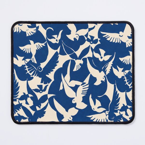Item preview, Blue and White Birds Pattern | Flying Doves Illustration | Abstract Avian Mosaic | Minimalist Nature designed and sold by DESIGN DIMENSION .