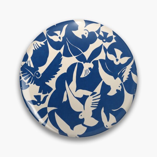 Item preview, Blue and White Birds Pattern | Flying Doves Illustration | Abstract Avian Mosaic | Minimalist Nature designed and sold by DESIGN DIMENSION .