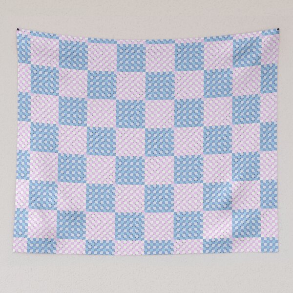 Item preview, Pink & Blue Optical Illusion Checkerboard designed and sold by OddBloomPNG.