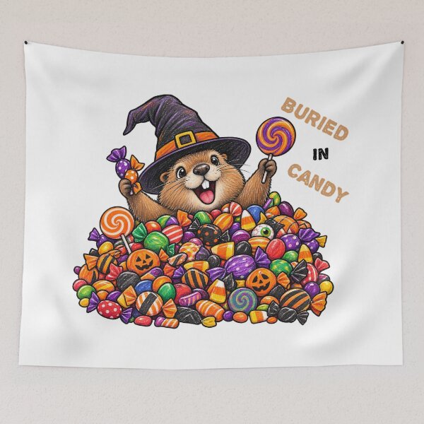 Item preview, Buried in Candy – Funny Groundhog Halloween Candy Design designed and sold by Buli89.
