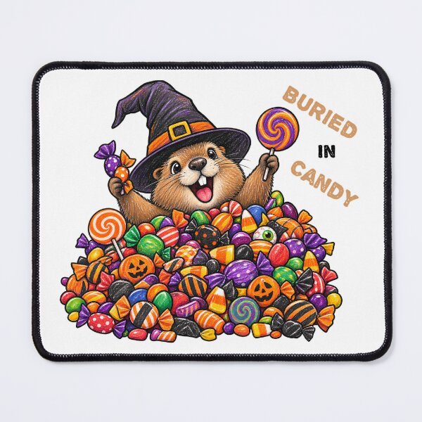Item preview, Buried in Candy – Funny Groundhog Halloween Candy Design designed and sold by Buli89.