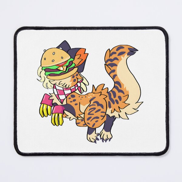 Item preview, Whimsical Tiger-Patterned Creature with Burger Hat designed and sold by PeaceTypo.