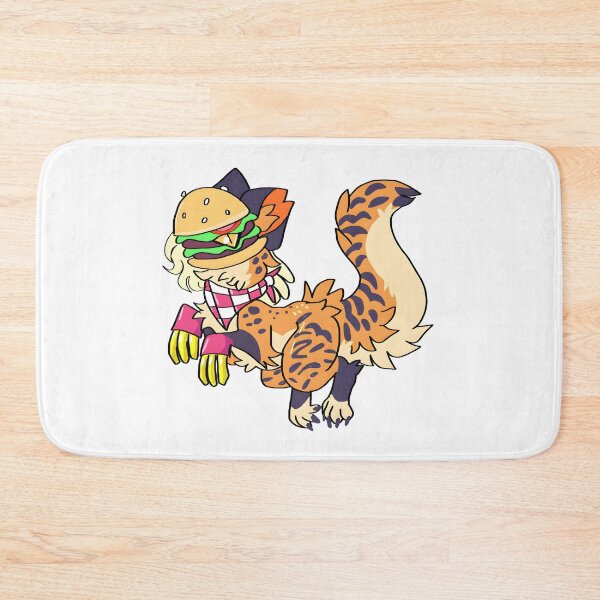 Item preview, Whimsical Tiger-Patterned Creature with Burger Hat designed and sold by PeaceTypo.