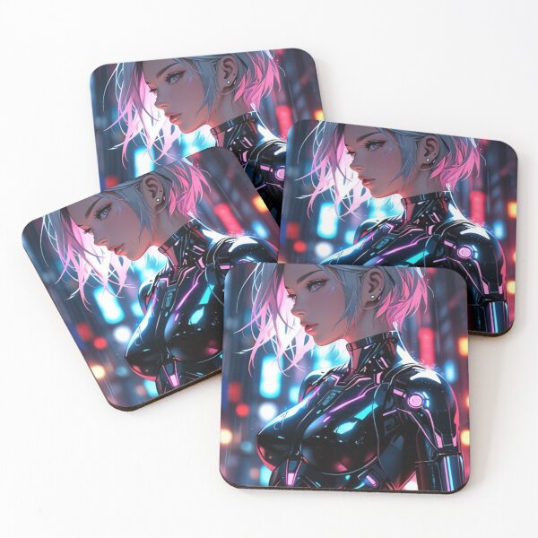 Item preview, Neon Cyberpunk Anime Girl – Futuristic Sci Fi Woman designed and sold by AnimDream .