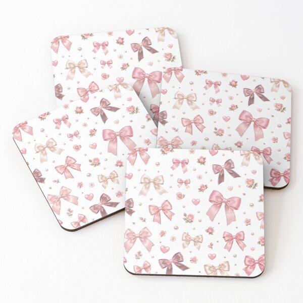 Item preview, Coquette Bows – Pink Ribbon & Pearl Pattern designed and sold by MySthore.