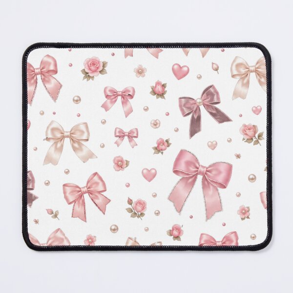 Item preview, Coquette Bows – Pink Ribbon & Pearl Pattern designed and sold by MySthore.