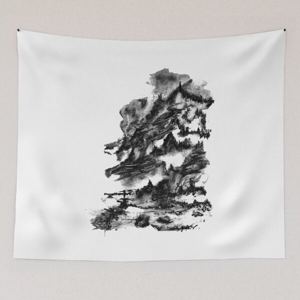 Item preview, Mountain landscape in the fog. designed and sold by Marinakutukova.