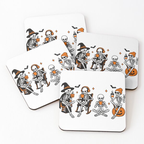 Item preview, Halloween Skeleton Coffee Club Spooky Coffee Lovers T-shirt Sticker designed and sold by Sunday.Supply.