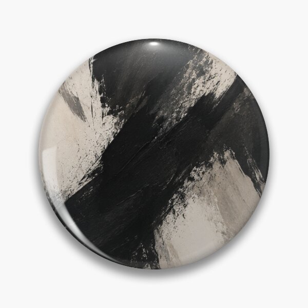 Item preview, Monochrome Intersection – Expressive Black and Beige Brushstroke Painting designed and sold by Zaramodo.