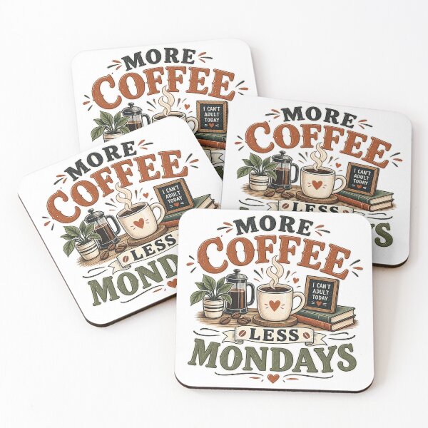 Item preview, More Coffee Less Mondays Funny Coffee Design designed and sold by 50Pxels.