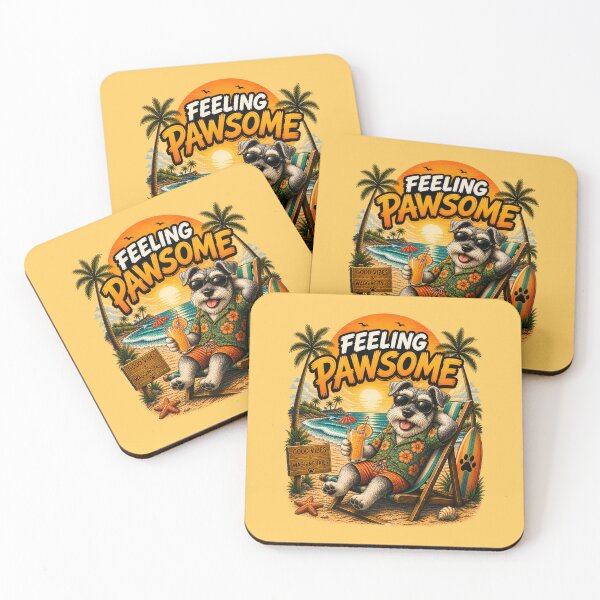 Item preview, Funny Schnauzer Beach Design – Feeling Pawsome Summer Vibes Vacation Dog designed and sold by PixelsPaws.