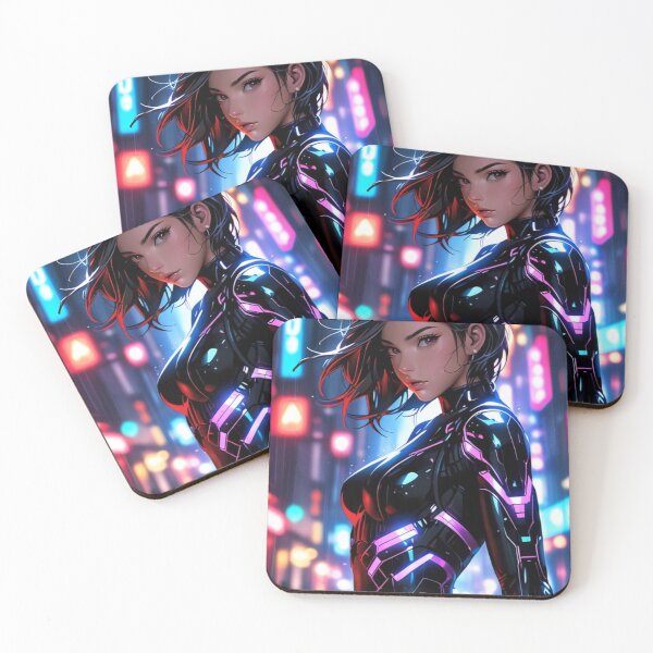 Item preview, Cyberpunk Techwear Anime Girl – Neon Futuristic Fashion designed and sold by AnimDream .