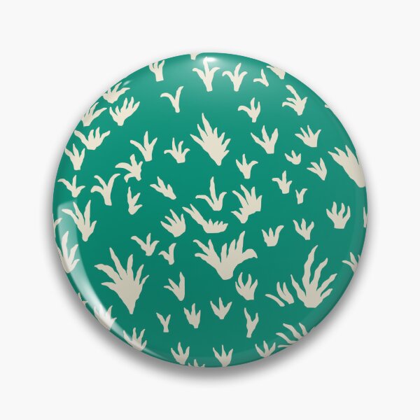 Item preview, Grass Tufts in Cream on Emerald Green designed and sold by Ema Tudose.