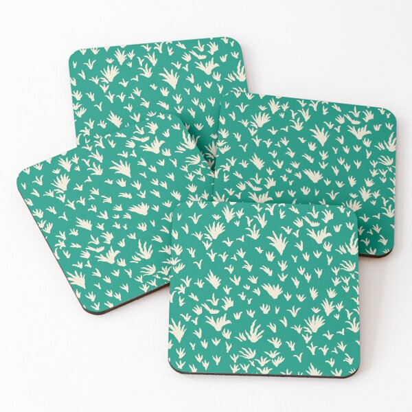 Item preview, Grass Tufts in Cream on Emerald Green designed and sold by Ema Tudose.