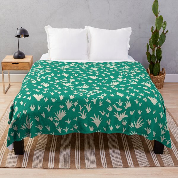 Item preview, Grass Tufts in Cream on Emerald Green designed and sold by Ema Tudose.