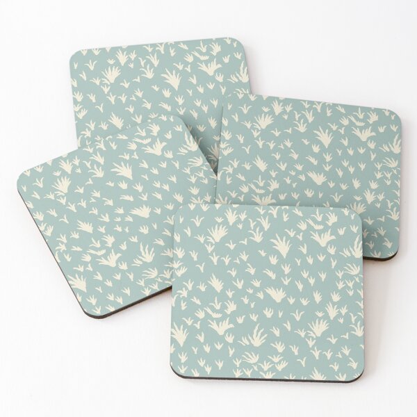 Item preview, Grass Tufts in Cream on Sage Blue designed and sold by Ema Tudose.