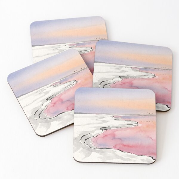 Item preview, Sumi-e Pink Lake Sunset Flamingo Art designed and sold by conohitoAI-ArtGallery.