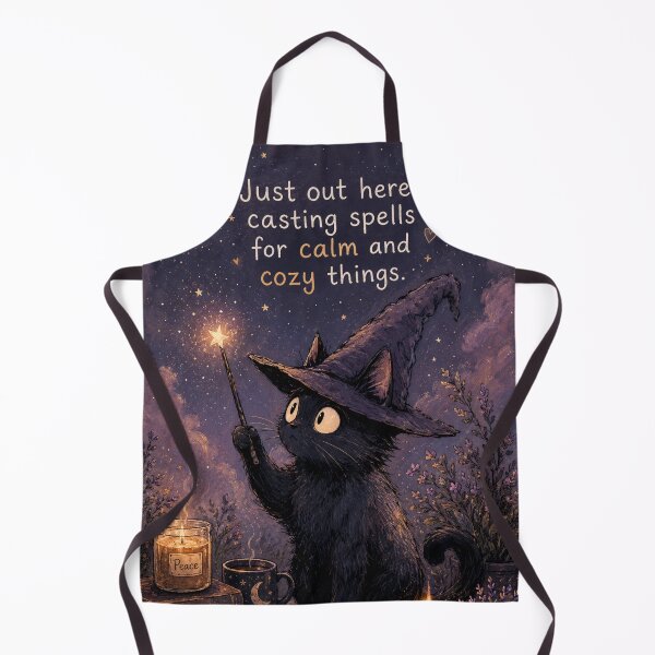 Item preview, Witchy Black Cat – Cozy Witch Magic, Moon & Spellbook Halloween Cat designed and sold by AbstractAuraArt.
