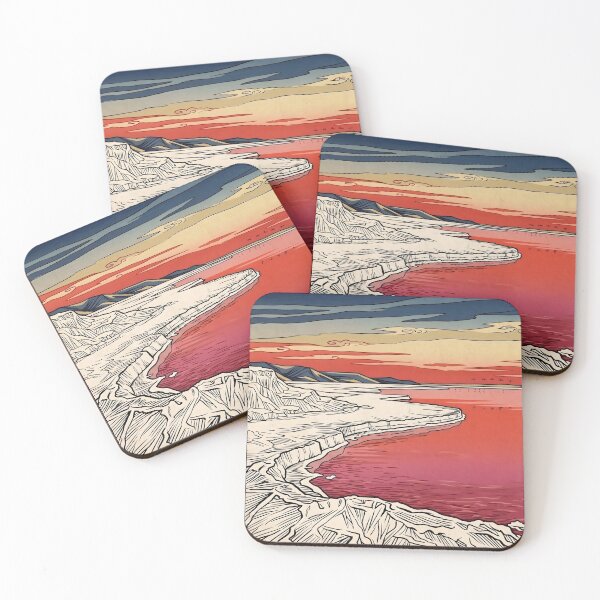 Item preview, Ukiyo-e Pink Lake Sunset Flamingo Art designed and sold by conohitoAI-ArtGallery.