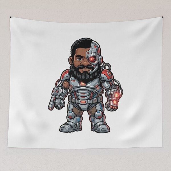 Item preview, Robotic Hero Cyborg Garden Gnome designed and sold by Bad-Decisions-Designs.