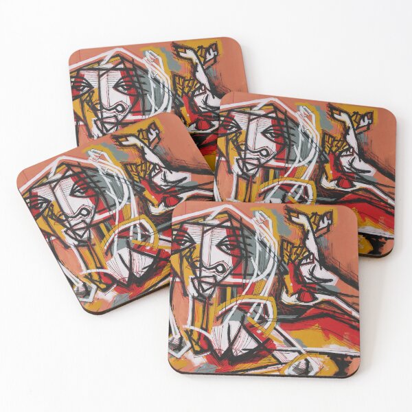 Item preview, Handmade Cubist Neo-Expressionist Portrait - Terracotta MotionMain Tag designed and sold by supernikol.