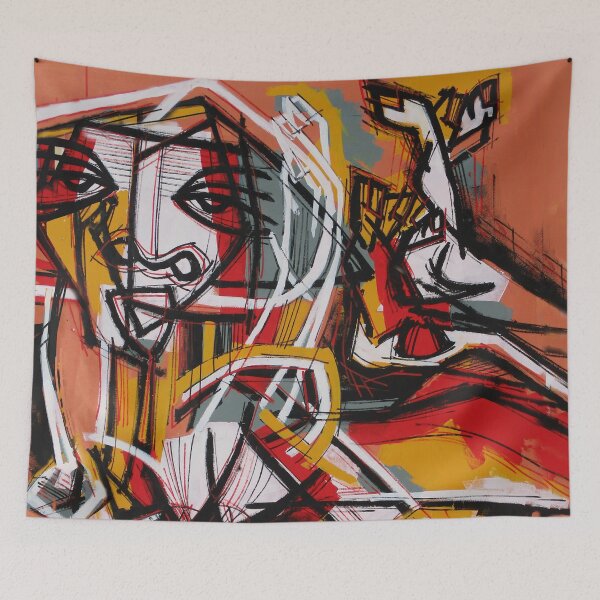 Item preview, Handmade Cubist Neo-Expressionist Portrait - Terracotta MotionMain Tag designed and sold by supernikol.