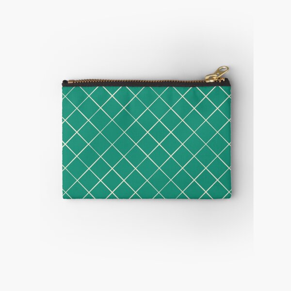 Item preview, Diagonal Trellis Grid in Cream on Emerald designed and sold by Ema Tudose.