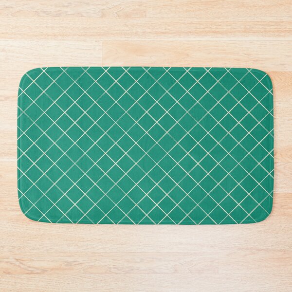 Item preview, Diagonal Trellis Grid in Cream on Emerald designed and sold by Ema Tudose.