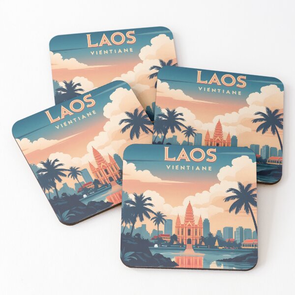 Item preview, Vientiane Laos Vintage Travel Tourism designed and sold by TravelersGems.