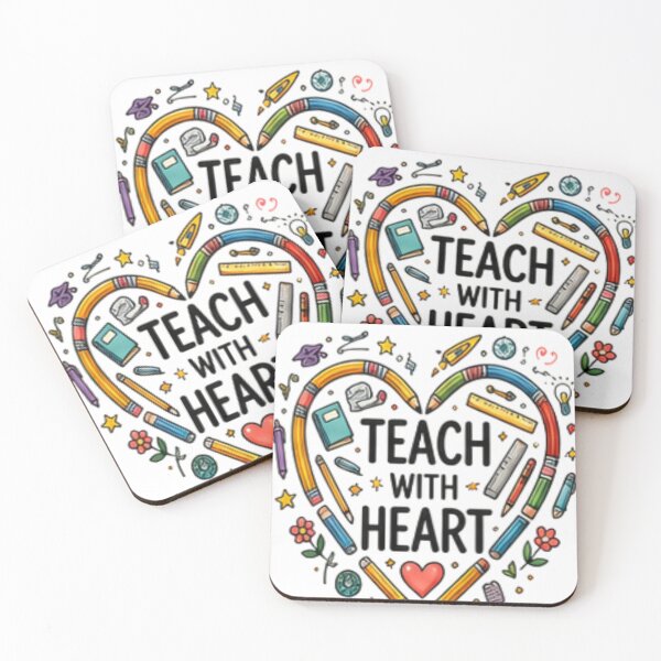 Item preview, Teach With Heart — Inspirational Teacher Appreciation Design designed and sold by Tipsy24.