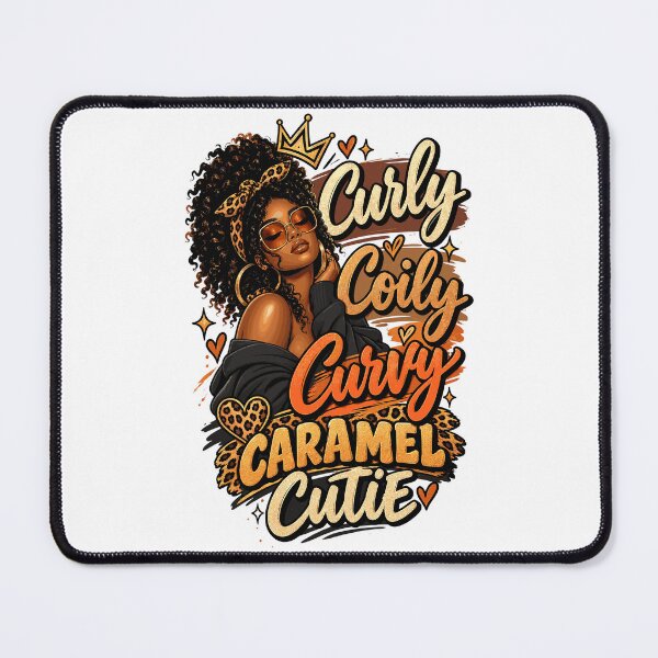 Item preview, Curly Coily Curvy Caramel Cutie Bold Bubble Letter Curvy Pride designed and sold by ZIGLWORKS.