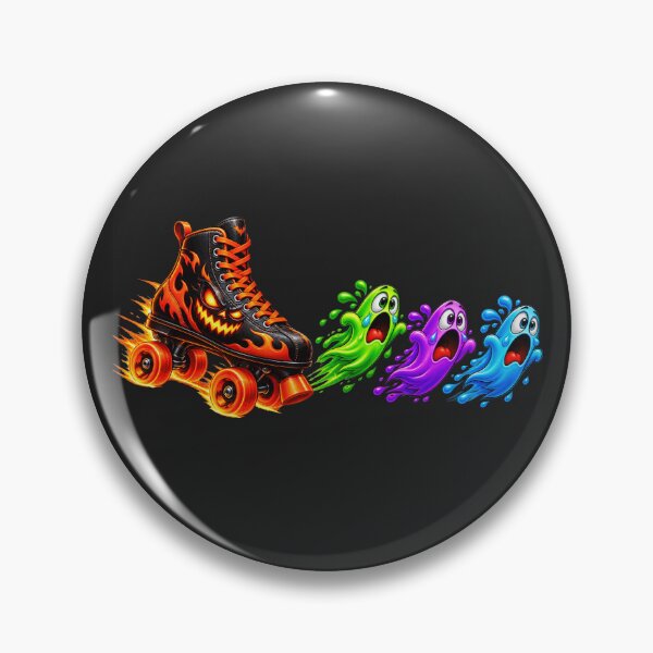 Artikelvorschau, Halloween-Rollschuhrennen mit Geisterjagd – Gruseliges Rollschuh-Halloween-Design entworfen und verkauft von ArtSpark Studio.