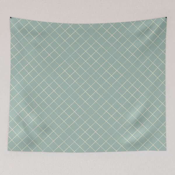 Item preview, Diagonal Trellis Grid in Cream on Sage designed and sold by Ema Tudose.