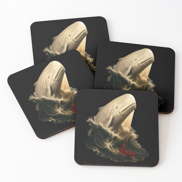 Item preview, Golden White Whale Rising Above Ahab’s Boat designed and sold by Fenay Designs.