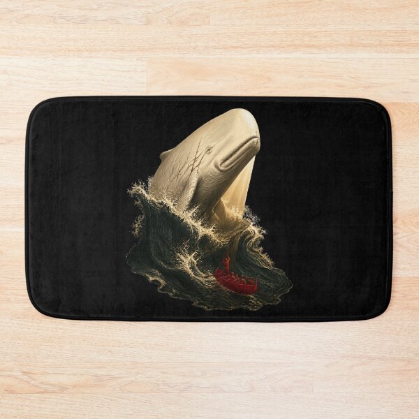 Item preview, Golden White Whale Rising Above Ahab’s Boat designed and sold by Fenay Designs.